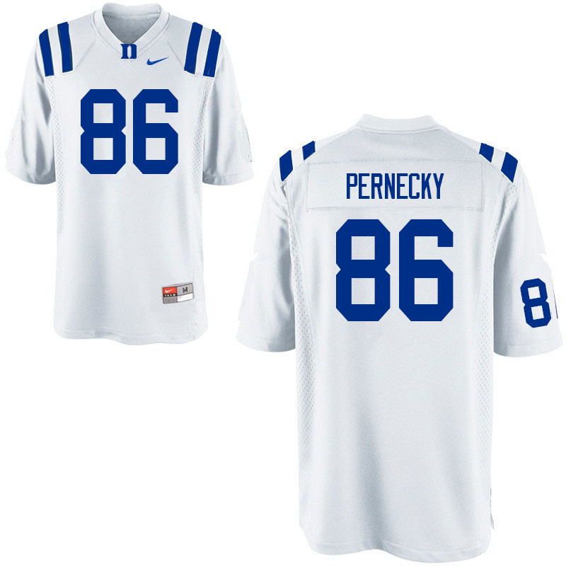 Men #86 Brendan Pernecky Duke Blue Devils College Football Jerseys Sale-White